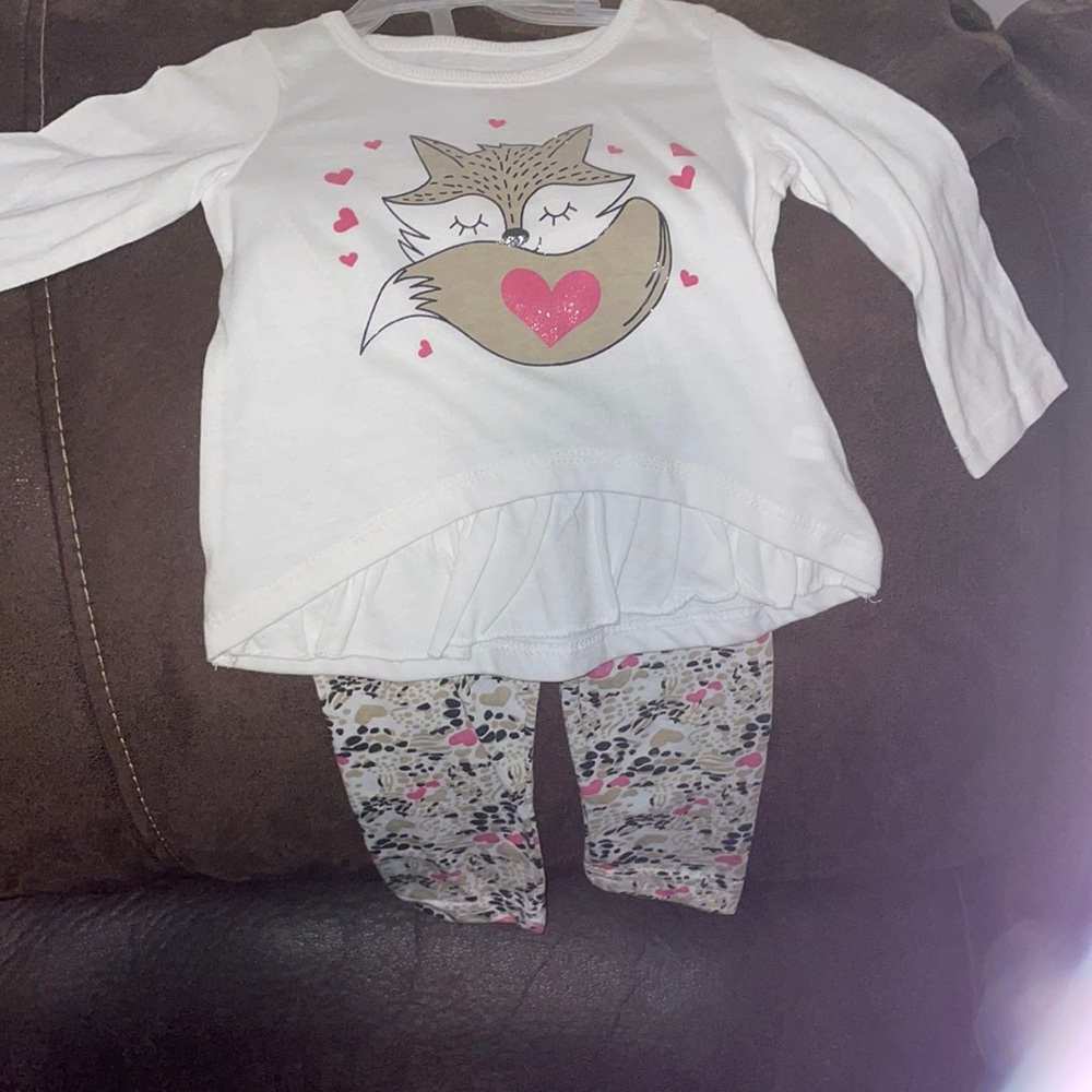 Beautiful owl shirt, size 12 months girl with beautiful leggings for a beautiful